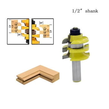 

1PC 1/2 "shank bay stacked track and step router bit woodworking carved window cabinet border