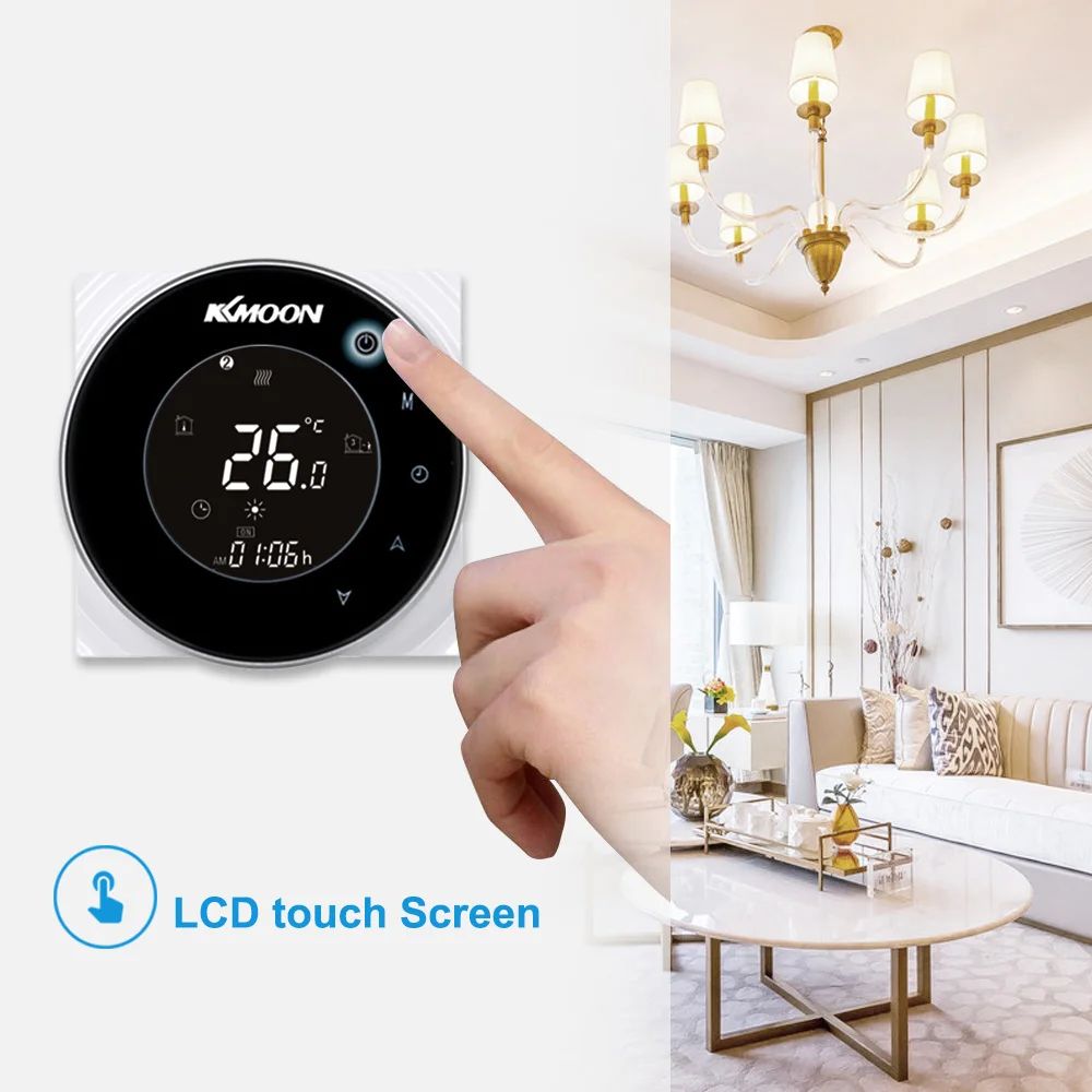 

Touching Screen Thermoregulator Water Heating Thermostat WiFi Connection Voice Control Energy Saving Temperature Controller