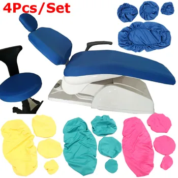 

4Pcs/Set Protective Dental Unit Covers Sleeves Cushion Elastic Case Cloth Seat Headrest Protector Kit Dentist Stool Accessories