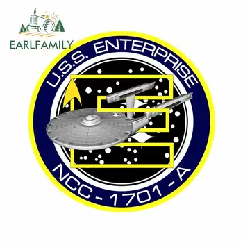 

EARLFAMILY 13cm x 12.2cm for Star Trek Starship Enterprise Funny JDM Car Stickers Graffiti Sticker Personality Creative Decal