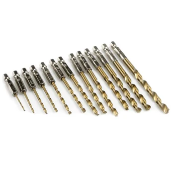 

13pcs/Set Titanium Coated HSS High Speed Steel Drill Bit Tool Kit 1.5MM-6.5MM