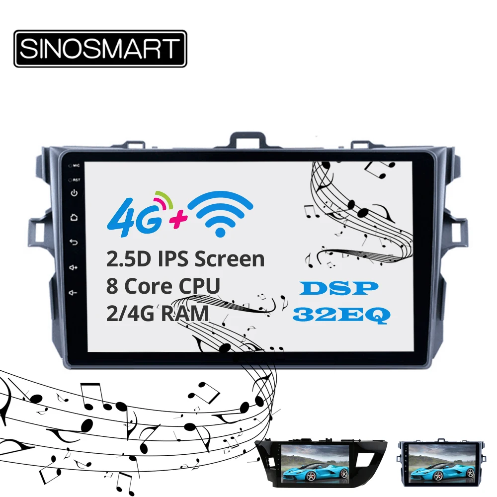 Discount Sinosmart  2Din Android 8.1 IPS/QLED 2.5D screen car gps radio Multimedia player for Toyota Corolla/ Levin E140/150 2006-2016 17