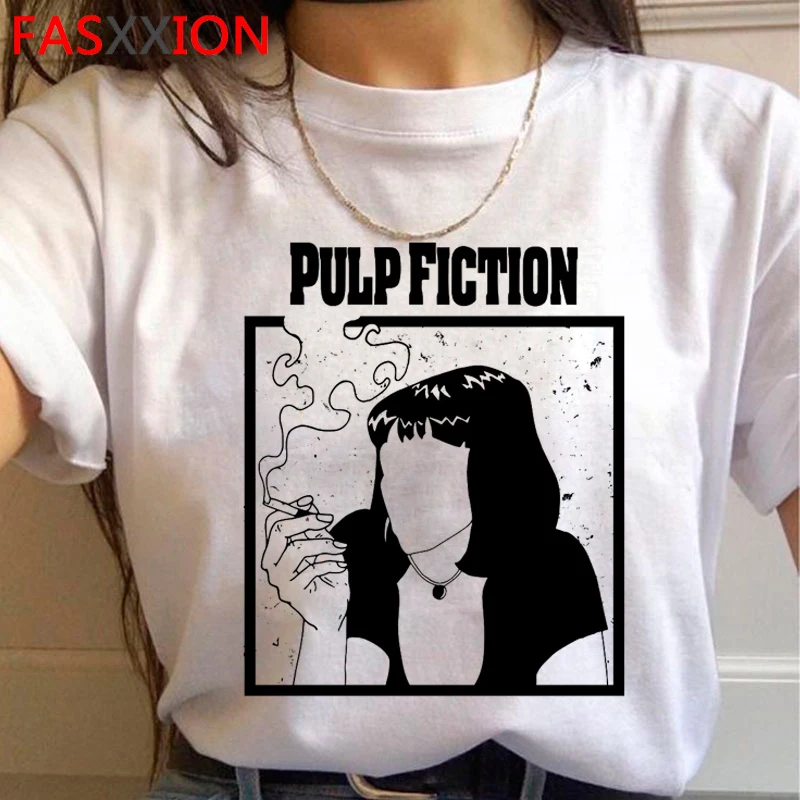 Pulp fiction Harajuku гранж Футболка женская Миа Уоллес Эстетическая Ullzang футболка 90s Забавный мультфильм футболка Модный Топ Футболка женская - Цвет: H4476