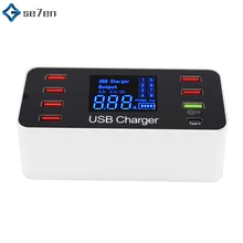 8 портов Быстрая зарядка 3,0 Led дисплей USB зарядное устройство для Android iPhone адаптер телефон планшет быстрое зарядное устройство для xiaomi huawei samsung