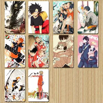 

10pcs/set Haikyuu Volleyball Junior Stickers Anime Crystal Card Sticker Custom Crystal Frosted Jelly Bus Card Meal Card Sticker