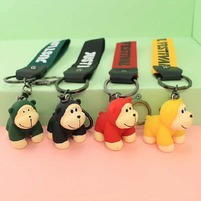 Стильные и милые брелки Gorilla новые резиновые силиконовые для ключей пара