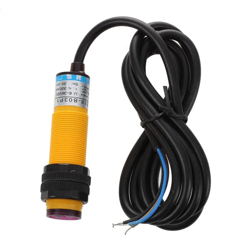 

DC 3 Wire 6-36V PNP IR Photoelectric Sensor Switch 30cm E18-B03P1