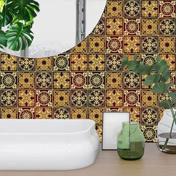 10152030cm Moroccan Style Mandala Strip Tiles Wall Stickers Bathroom Kitchen Ceramics Decoration Wallpaper Vinyl Art Murals