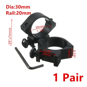 

Scope Mount 30mm Rings for Weaver Picatinny 20mm Rail Optics Sight Rifle Pistol Airsoft Gun Hunting Caza