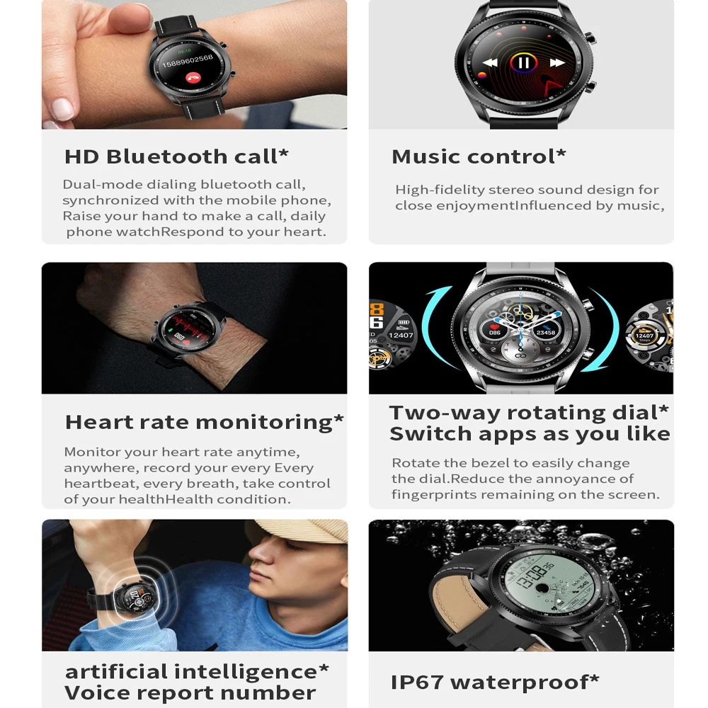 Tk88 Smart Watch Men Rotating Bezel 