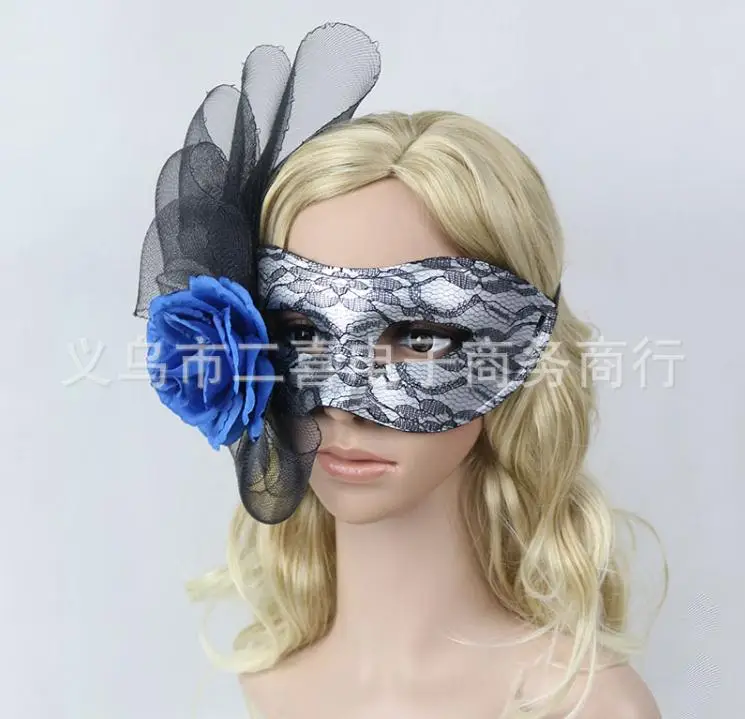 Маскарадная маска с перьями 2019 женский, черный Кружева Маскарадная маска вечерние из прозрачного стекла; выпускной бал Венецианская маска
