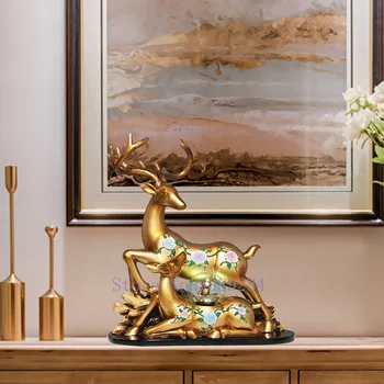 

Creative Resin Crafts ornaments Simulated animal deer Retro Modern home decoration sculpture figurines accessories modern