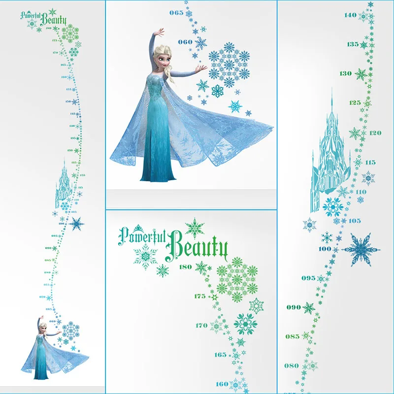 Cartoon Frozen Anna Elsa Growth Chart PVC Wall Stickers For Kids Room Home Decor DIY Anime Wall Decals Height Measure Mural Art Cartoon Frozen Anna Elsa Growth Chart PVC Wall Stickers For Kids Room Home Decor DIY Anime Wall Decals Height Measure Mural Art