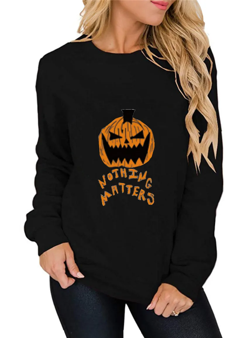 

Fashion Casual Halloween Sweatshirts Women 2020 Fall Round Neck Long Sleeve Pumpkin Pattern Loose Pullover Outfits