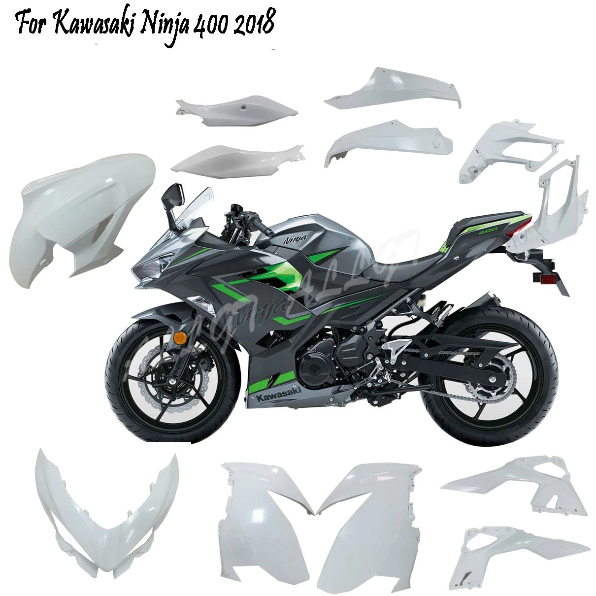 ABS пластик впрыска обтекатель бодиборда для Kawasaki Ninja 400 2018 2019 шрифт крыла хомут верхний средний хвост ligh