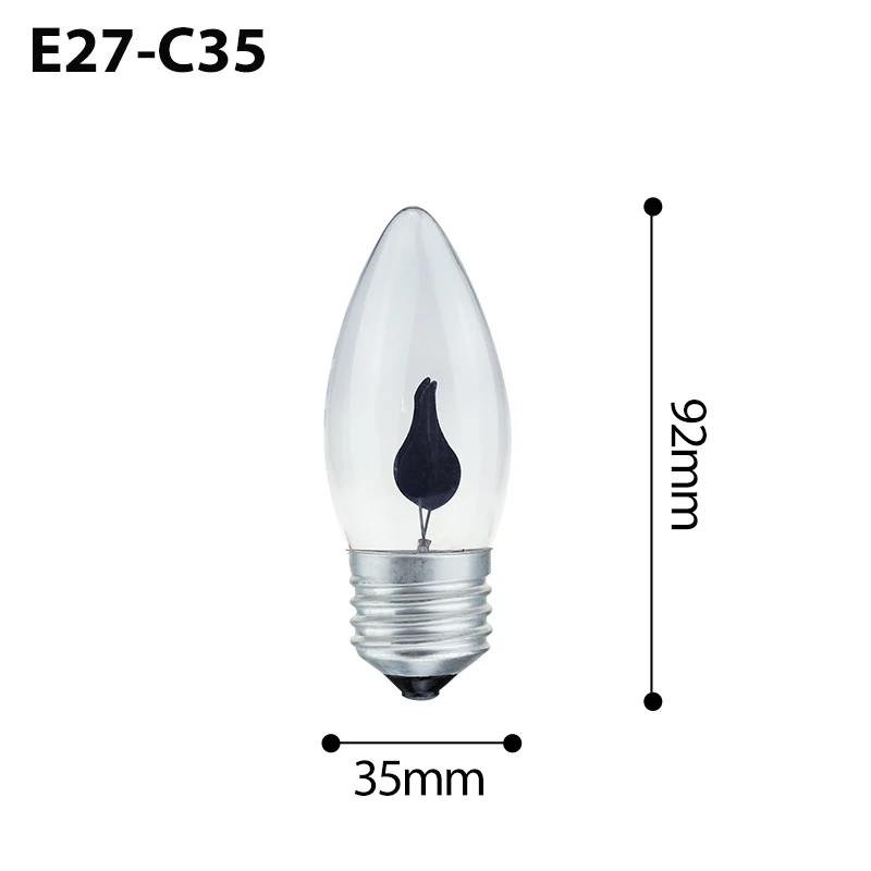 Vintage Flickering Flame LED Candle Light Bulb - Retro Decor Energy Saver Lamp