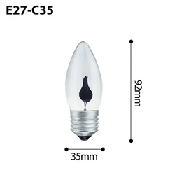 Vintage Flickering Flame LED Candle Light Bulb - Retro Decor Energy Saver Lamp - 3W 220V (E27 C35)
