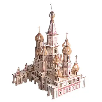 

Wooden 3D Saint Basils Cathedral Assembly Model Puzzles DIY Assemly Kit Jigsaw Toy Creative Toys Education Toy