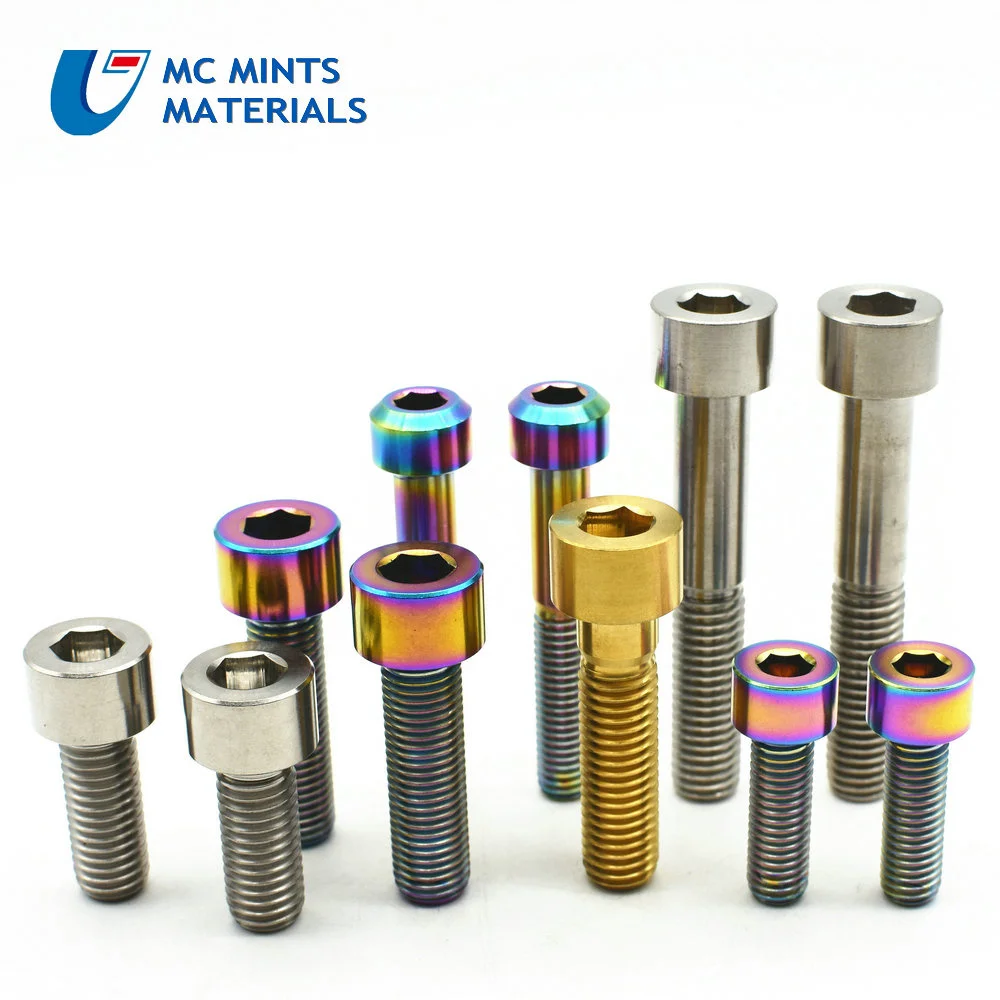 Титановые болты для Ti M8 X15 20 25 30 35 40 45 50 55 60 65 70 80 мм шестигранный ключ винт с
