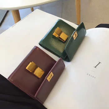 

Hong Kong Popular Brand Tofu Wallet Small Wallet 2019 New Style Wallet Women's Short Thin Tri-Fold Retro Simple Fashion Zero