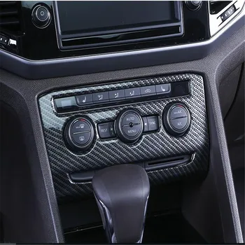 

For Volkswagen VW Atlas Teramont 2017 2018 2019 Carbon Fiber Central Control Air Conditioning CD Panel Cover Trim Sticker Car