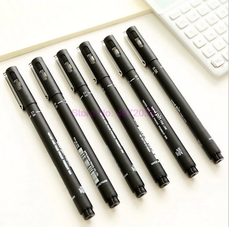 960 шт./лот Fineliner Pigma Микрон ручка для рисования 005 01 02 03 05 08 Аниме комиксов не