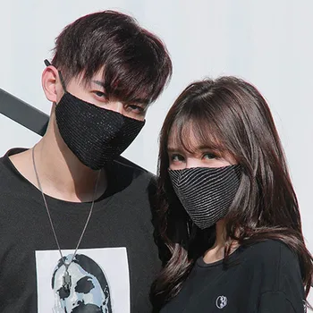 

face mask PM2.5 Breathable Dust Proof Mask Women Fashion Protection Mouth Mask Reusable Anti Dust Sequin Anti pollution Washable