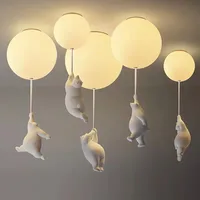 Modern Cartoon Bear LED Ceiling Lights Warmth Ceiling Lamps Kids Rooms Bedroom Lamp Living Room for Home Decor Lighting Fixtures