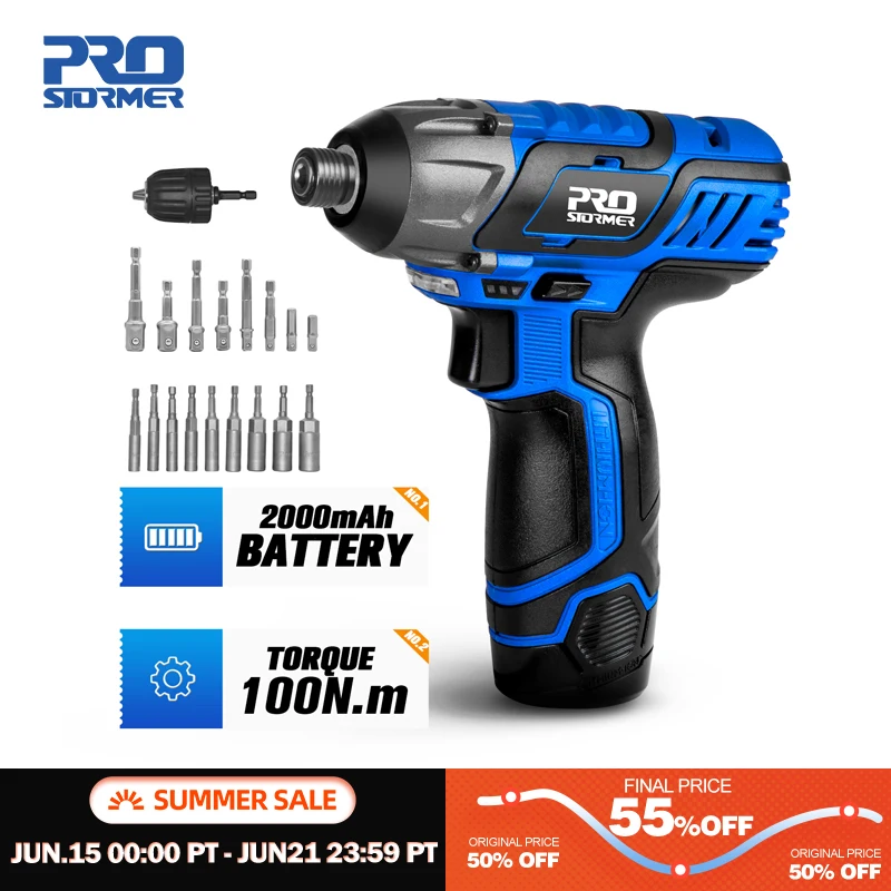100NM Electric Screwdriver 12V Cordless Drill/Driver Screw Lithium Battery Rechargeable Hexagon Power Tools by PROSTORMER|Electric Screwdrivers| - AliExpress