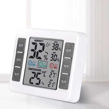 

LCD Digital Thermometer Hygrometer MAX/MIN Digital Temperature Humidity Meter For Baby Room Home Use Standing Style