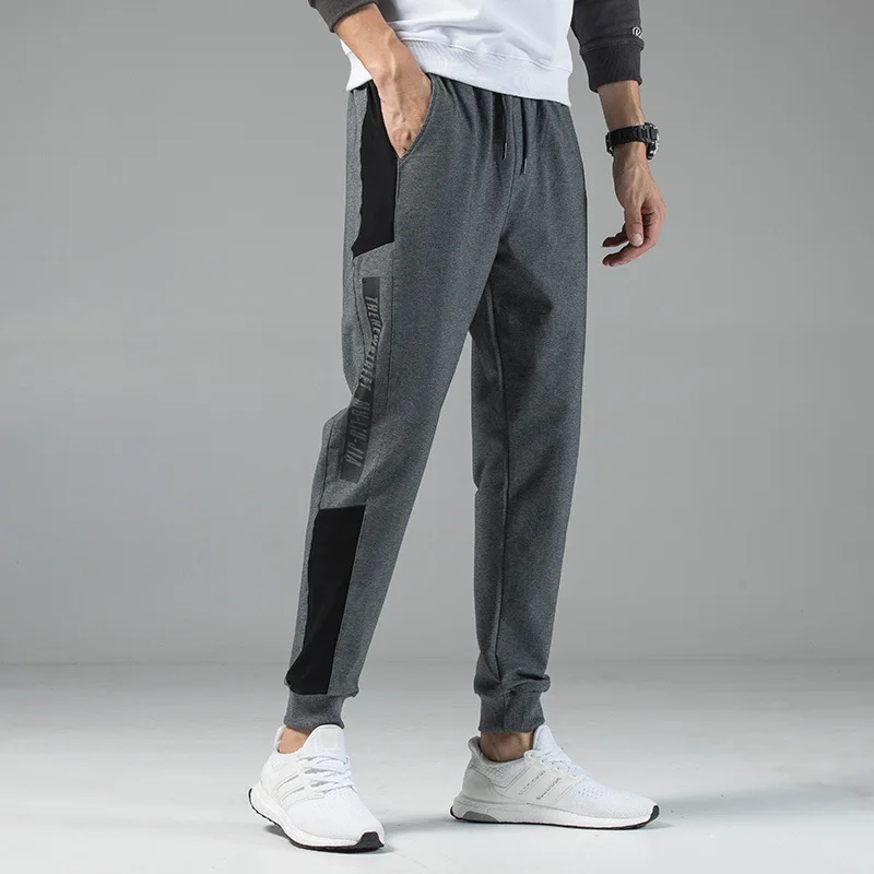 

Spring Beam Leg Sports Knit Pants Men Ankle Banded Pants Loose-Fit Sports Ninth Pants Casual Pants Men's Fashion Large Size Trou