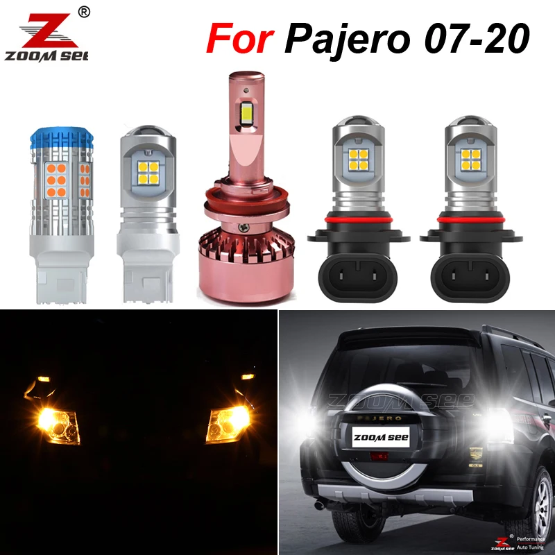 Canbus Exterior LED bulb Headlight Turn Signal Fog Brake Reverse Parking light Kit For Mitsubishi Pajero Montero MK4 4 2007-2020