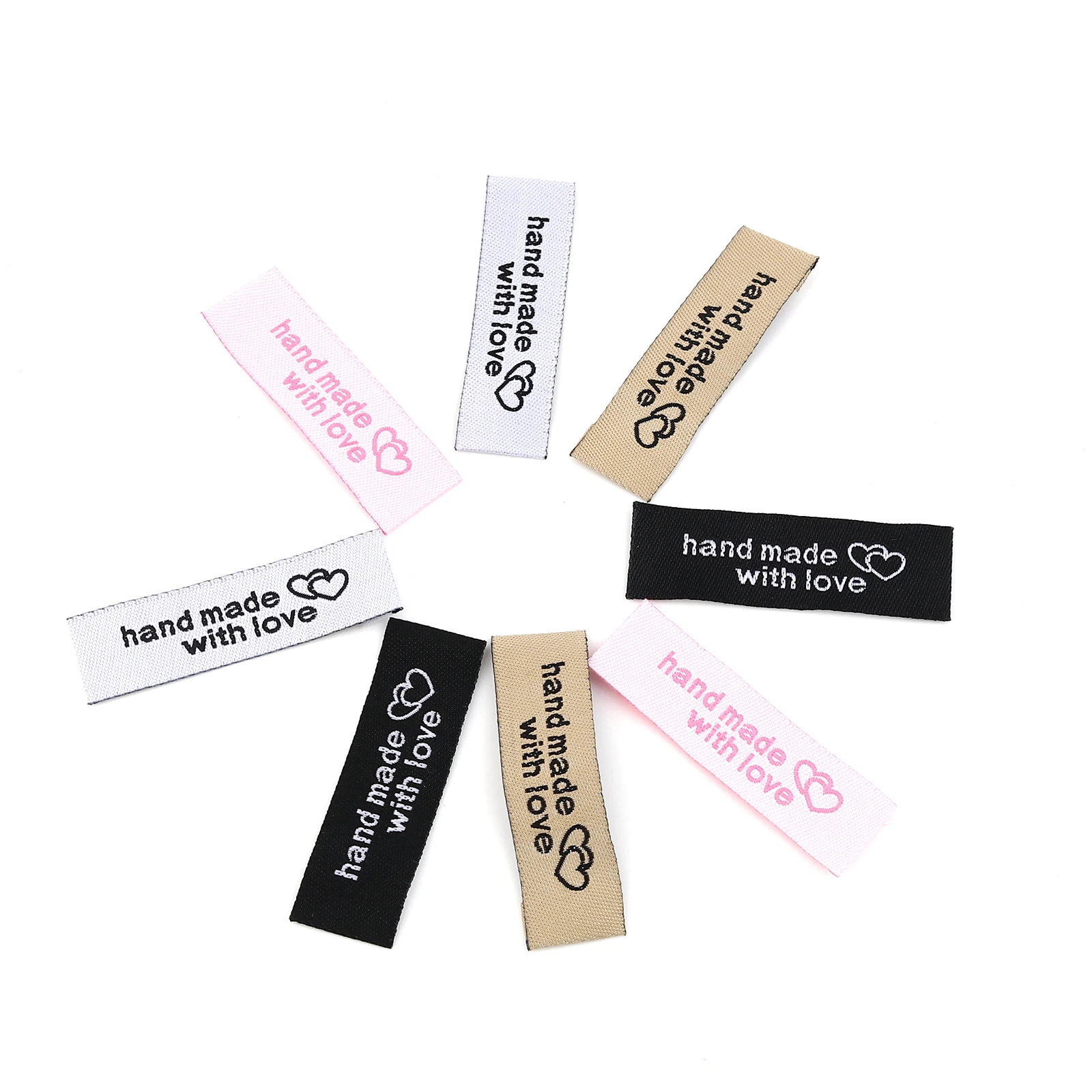 Clothing Labels Garment Labels Sewing Labels 50PCs Handmade Embroidered Labels For DIY Hat Bags Scarf Garment