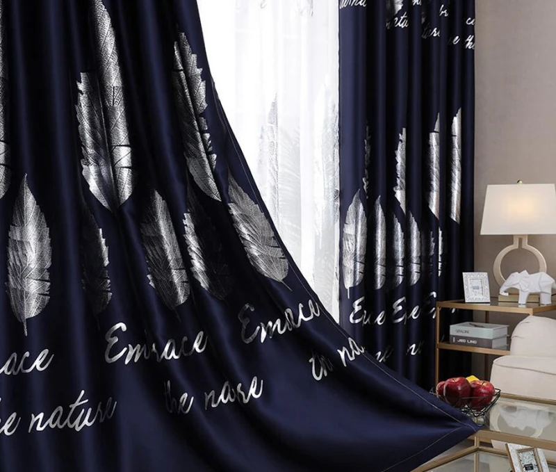 Light Luxury Curtains for Living Room Blackout Silver Leaf Curtain for Bedroom Gold Shiny Kids Children New Home Decor Window