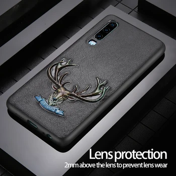 

LANGSIDI Genuine leather non-slip phone case For Huawei P30 P20 PRO Original 3D Emboss New Design shockproof fundas Back cover