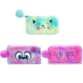 

Fashion Plush Clutch Women Cosmetic Bag Zipper Purse Student Pencil Case