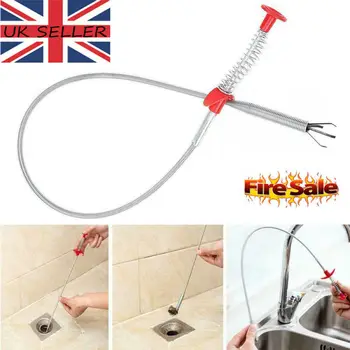 

160CM Tool Kitchen Sewer Dredging Device Spring Pipe Sink Cleaning Hook Bathroom