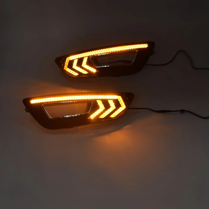 СВЕТОДИОДНЫЙ DRL Дневной светильник противотуманная фара автомобиля 12V для бега светильник s для F ord Focus 3 Mk3