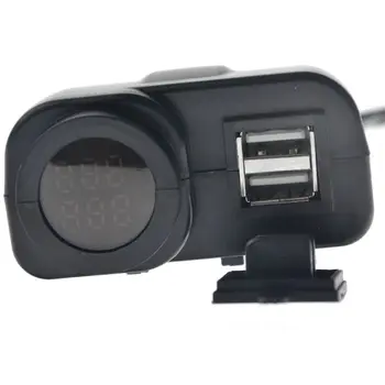 

Yellow Motorcycle USB Charger LED Digital Thermometer 69 * 55 * 34.5mm