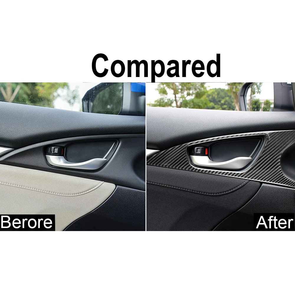 2 шт внутренняя дверная ручка Чаша панель Крышка отделка аксессуар для Honda Civic