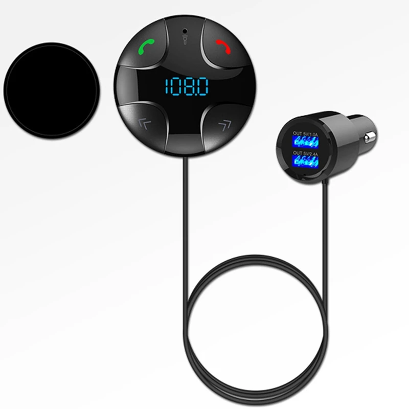 Universial Bluetooth 4,2 автомобильный комплект громкой связи fm-передатчик MP3-плеер и USB зарядное устройство магнитный