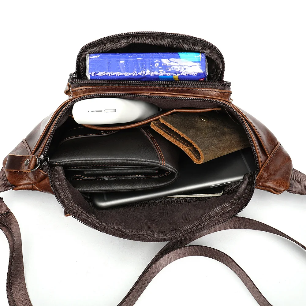 Men's Pockets Outdoor Casual Shoulder Diagonal Chest Bag Retro