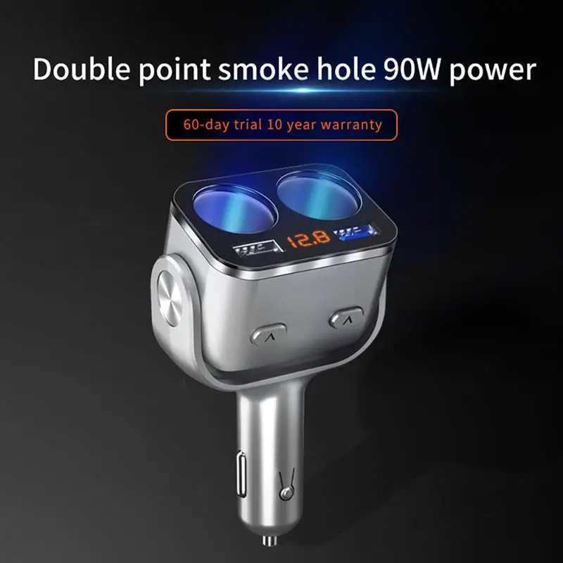 Розетка для автомобильного прикуривателя двойной usb порт для зарядки QC3.0 USB быстрое зарядное устройство 12-24 В светодиодный прикуриватель адаптер питания