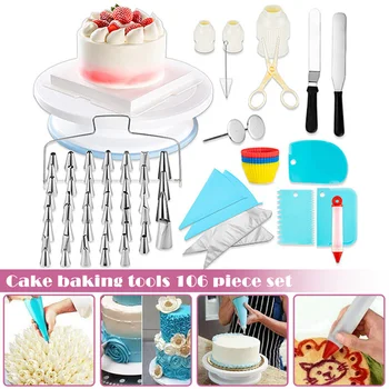 

106pcs Baking Supplies Kit DIY Cake Making Cupcake Decorating Icing Set Cooking Tools GQ