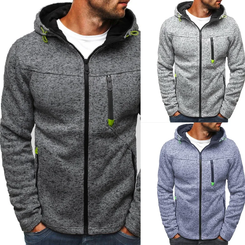 Men Classic Hoodies Sweatershirt Autumn Zipper Patchwork Cardigan Sweatershirt Male Causal Streetwear Hip Hop Streetwear