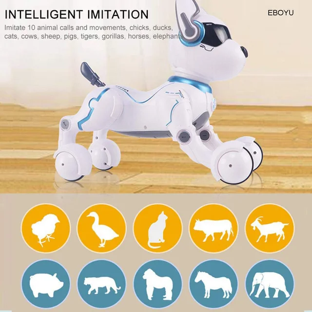 JXD A001 Smart Talking RC Robot Dog Walk & Dance Interactive Pet Puppy Robot Dog Remote Voice Control Intelligent Toy for Kids 3
