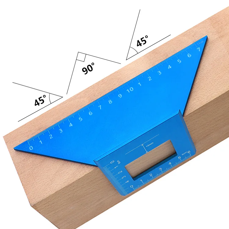 

Woodworking Multi-functional Angle Ruler Aluminium Alloy T-Shape Marking Gauge Scriber 45-Degree Lineation Ruler Right Angle Ori
