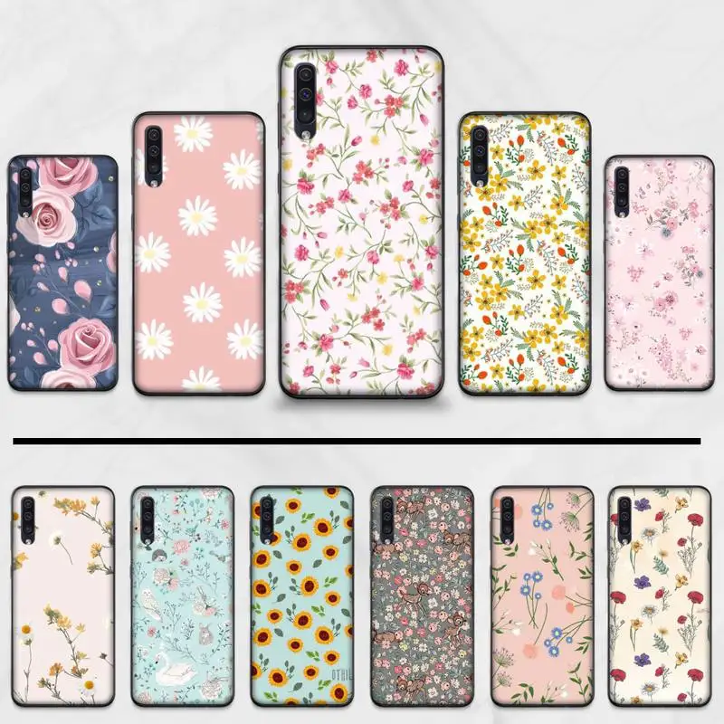 flower Red pink Black TPU Soft Rubber Phone Cover For Samsung Galaxy A 3 6 7 8 10 20 30 40 50 70 71 10S 20S 30S 50S PLUS | Мобильные