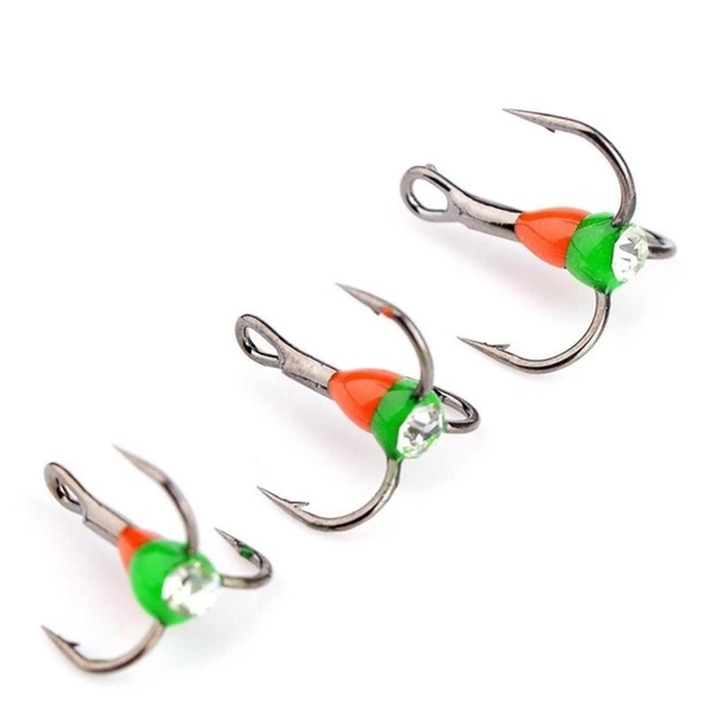 5Pcs Winter Ice Fishing Treble Hook High Carbon Steel Fishing Tackle Tools (Random Color) 5Pcs Winter Ice Fishing Treble Hook High Carbon Steel Fishing Tackle Tools (Random Color)