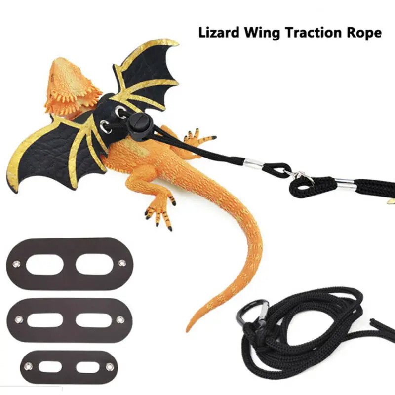 Adjustable Reptile Lizard Harness Leash Bearded Dragon Harness Lizard Rope Lizard Leash Reptile Pet Outdoor Carrying Walking